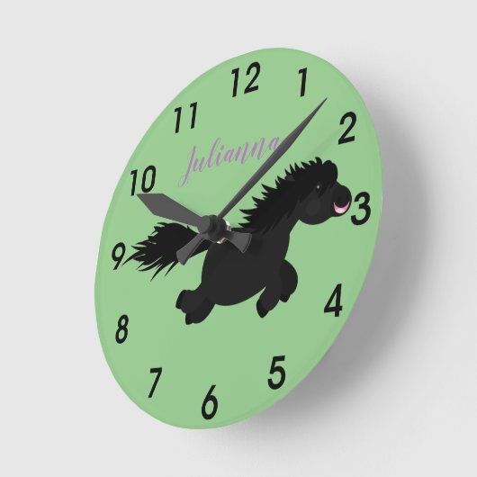 Niedliche Cartoon-Abbildung Runde Wanduhr (Winkel)