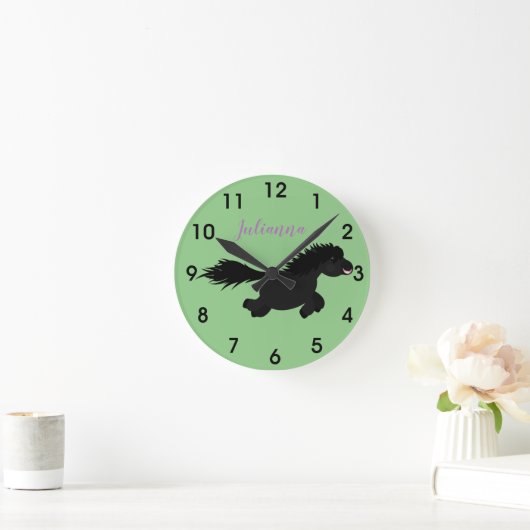 Niedliche Cartoon-Abbildung Runde Wanduhr (Zuhause)