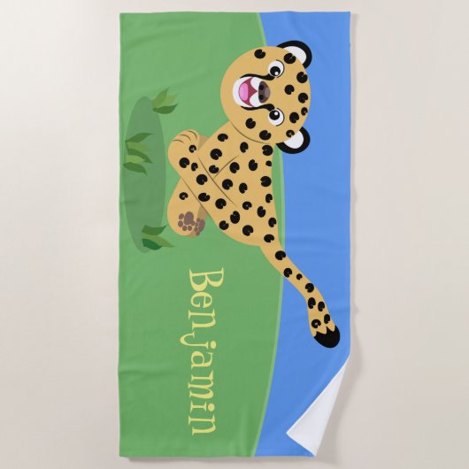 Niedliche Cartoon-Abbildung Strandtuch (Vorderseite)