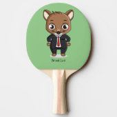 Niedliche Cartoon-Abbildung Tischtennis Schläger (Rückseite)