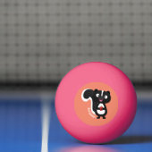 Niedliche Cartoon-Abbildung Tischtennisball (Netto)