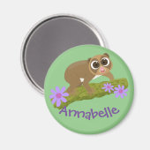 Niedliche Cartoon-Abbildung von langsamen Loris-Bl Magnet (Vorderseite/Rückseite)