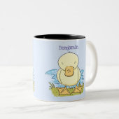 Niedliche Cartoon-Abbildung Zweifarbige Tasse (VorderseiteRechts)