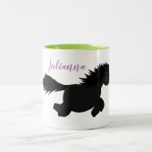 Niedliche Cartoon-Abbildung Zweifarbige Tasse (Mittel)