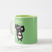Niedliche Cartoon-Abbildung Zweifarbige Tasse (Vorderseite Links)
