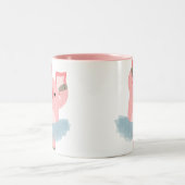 Niedliche Cartoon-Ballerina-Schwein-Tasse Zweifarbige Tasse (Mittel)