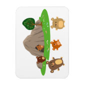 Niedliche Cartoon-Bären in einer Höhle Flexible Ma Magnet (Vertikal)