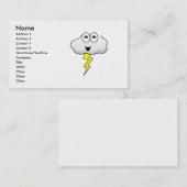 Niedliche Cartoon-Blitz-Wolke Visitenkarte (Vorne/Hinten)