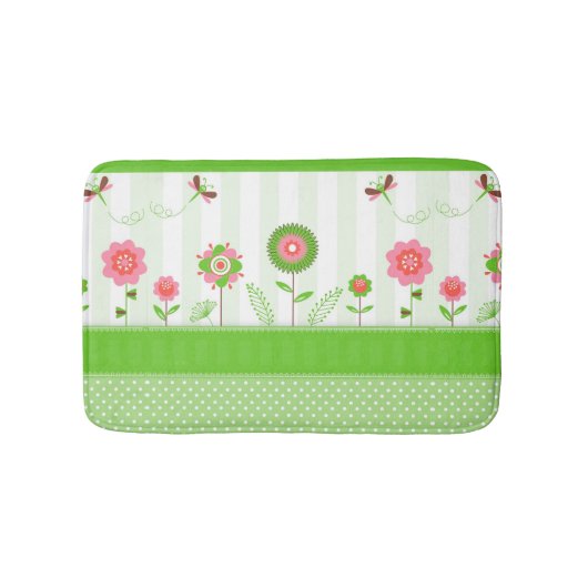 Niedliche Cartoon Blume & Butterfly Badematte (Vorderseite)