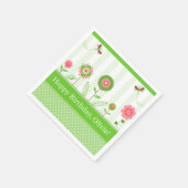 Niedliche Cartoon Blume & Butterfly Serviette (Ecke)