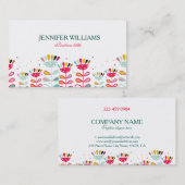 Niedliche Cartoon-Blume Visitenkarte (Vorne/Hinten)