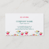 Niedliche Cartoon-Blume Visitenkarte (Rückseite)