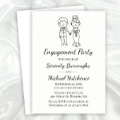 Niedliche Cartoon-Brautbräuche-Hochzeitsbindungspa Einladung