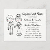 Niedliche Cartoon-Brautbräuche-Hochzeitsbindungspa Einladungspostkarte (Vorderseite)