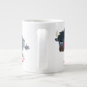 Niedliche Cartoon Bull und Red Bloom Jumbo Tasse (Rückseite)