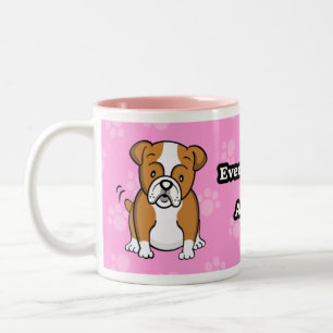 Niedliche Cartoon-Bulldoggen-Tasse Zweifarbige Tasse