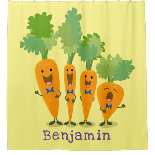 Niedliche Cartoon-Darstellung des Carrot-Quartetts Duschvorhang (Vorderseite)