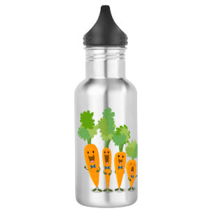 Niedliche Cartoon-Darstellung des Carrot-Quartetts Edelstahlflasche