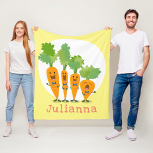 Niedliche Cartoon-Darstellung des Carrot-Quartetts Fleecedecke
