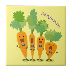 Niedliche Cartoon-Darstellung des Carrot-Quartetts Fliese