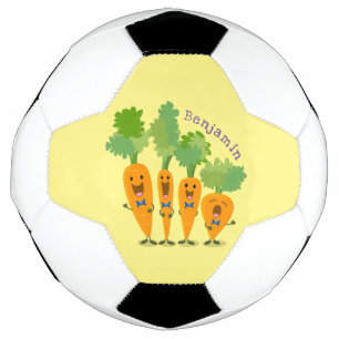 Niedliche Cartoon-Darstellung des Carrot-Quartetts Fußball