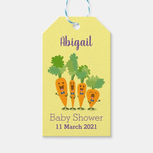 Niedliche Cartoon-Darstellung des Carrot-Quartetts Geschenkanhänger (Vorderseite)