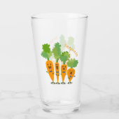 Niedliche Cartoon-Darstellung des Carrot-Quartetts Glas (Rückseite)