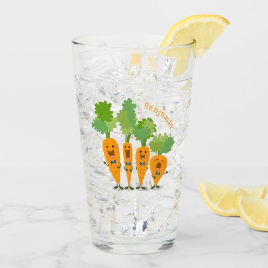Niedliche Cartoon-Darstellung des Carrot-Quartetts Glas (Rückseite Ice)