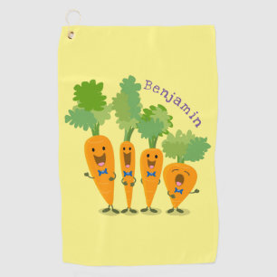 Niedliche Cartoon-Darstellung des Carrot-Quartetts Golfhandtuch
