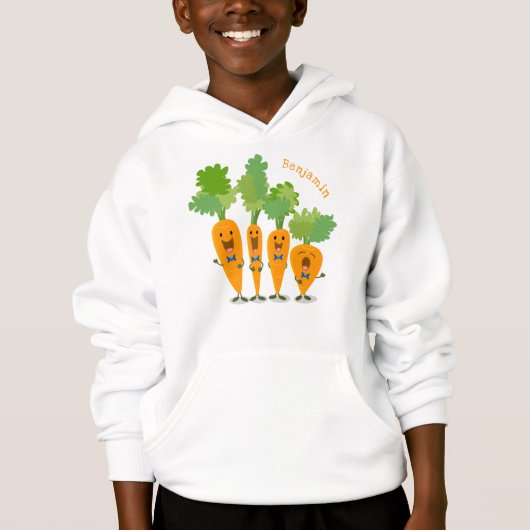 Niedliche Cartoon-Darstellung des Carrot-Quartetts Hoodie (Vorderseite)