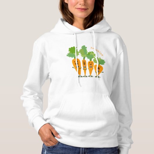 Niedliche Cartoon-Darstellung des Carrot-Quartetts Hoodie (Vorderseite)