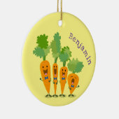 Niedliche Cartoon-Darstellung des Carrot-Quartetts Keramik Ornament (Rechts)
