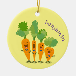 Niedliche Cartoon-Darstellung des Carrot-Quartetts Keramik Ornament