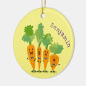 Niedliche Cartoon-Darstellung des Carrot-Quartetts Keramik Ornament (Links)