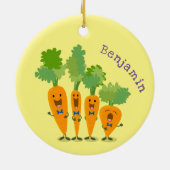 Niedliche Cartoon-Darstellung des Carrot-Quartetts Keramik Ornament (Hinten)