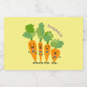 Niedliche Cartoon-Darstellung des Carrot-Quartetts Lebensmitteletikett (Einzelnes Label)