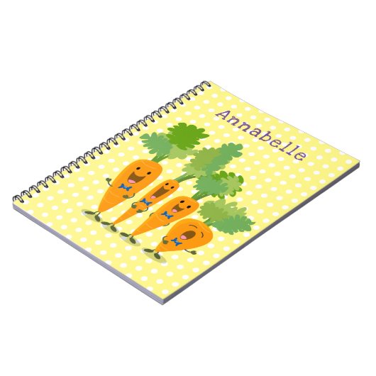 Niedliche Cartoon-Darstellung des Carrot-Quartetts Notizblock (Linke Seite)