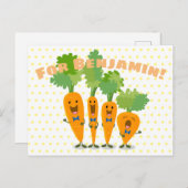 Niedliche Cartoon-Darstellung des Carrot-Quartetts Postkarte (Vorne/Hinten)
