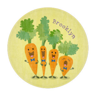 Niedliche Cartoon-Darstellung des Carrot-Quartetts Schneidebrett