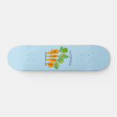 Niedliche Cartoon-Darstellung des Carrot-Quartetts Skateboard (Horizontal)