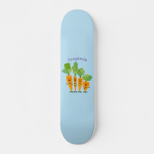 Niedliche Cartoon-Darstellung des Carrot-Quartetts Skateboard (Vorne)