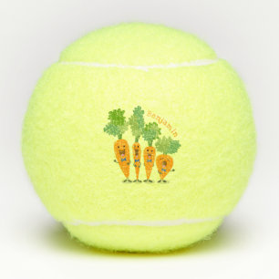 Niedliche Cartoon-Darstellung des Carrot-Quartetts Tennisbälle