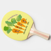 Niedliche Cartoon-Darstellung des Carrot-Quartetts Tischtennis Schläger (Seitenansicht)