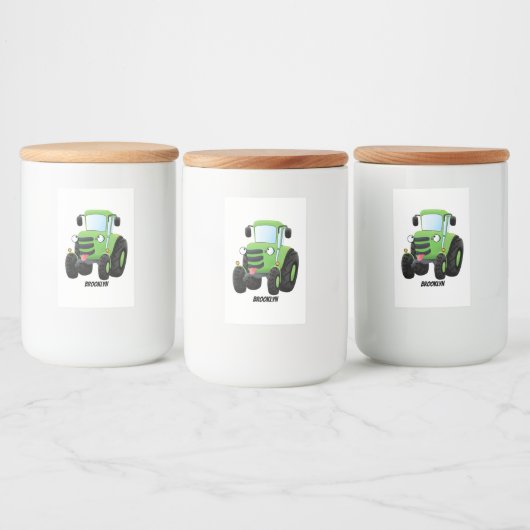 Niedliche Cartoon-Darstellung des Happy Farm Lebensmitteletikett (Flaschen)