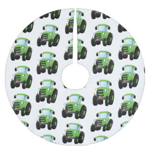 Niedliche Cartoon-Darstellung des Happy Farm Polyester Weihnachtsbaumdecke