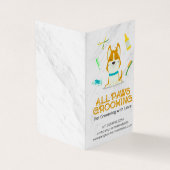 Niedliche Cartoon Dog and Grooming Tools Visitenkarten (Vorderseite)