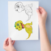 Niedliche Cartoon-Drachenfarbseite Flyer (Hand)
