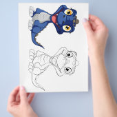 Niedliche Cartoon-Drachenfarbseite Flyer (Hand)