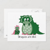 Niedliche Cartoon Dragons Postkarte (Vorne/Hinten)