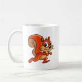 Niedliche Cartoon-Eichhörnchen-Kaffeetasse Kaffeetasse (Links)